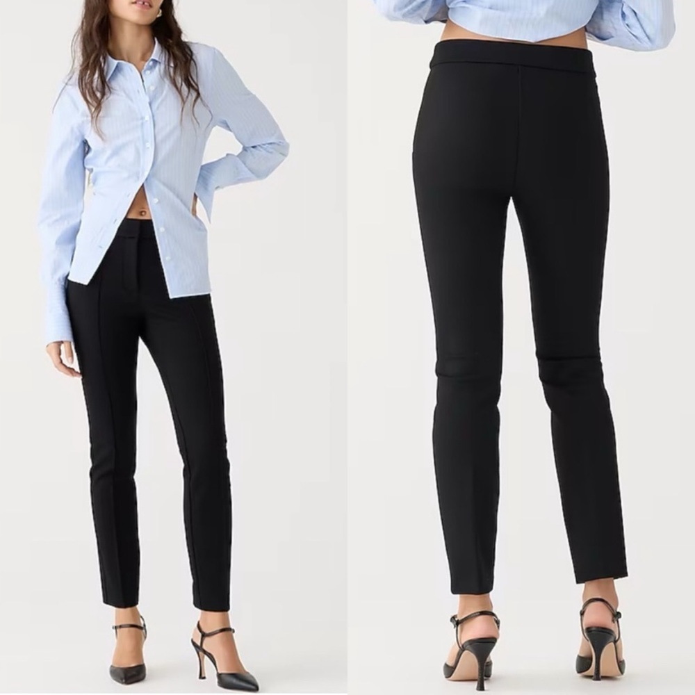 J Crew skinny trouser pants in Italian ponte knit black size 8
